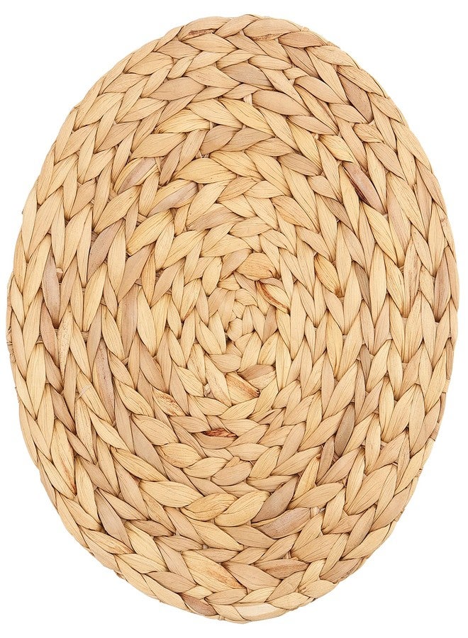 MUKLEI 8 Pack 11.8 Inch Round Woven Placemats, Water Hyacinth Woven Rattan Placemats Braided Rattan Tablemats Non-Slip Insulation Pads Wicker - Image 4