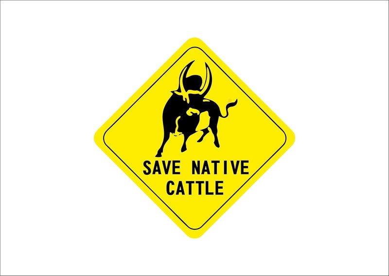 BIG FLAG BFRC 3D Embossed Bumper Stickers for All Cars Bikes Pack of 1 (Save Wildlife) (Save Native Cattle1) - Image 1