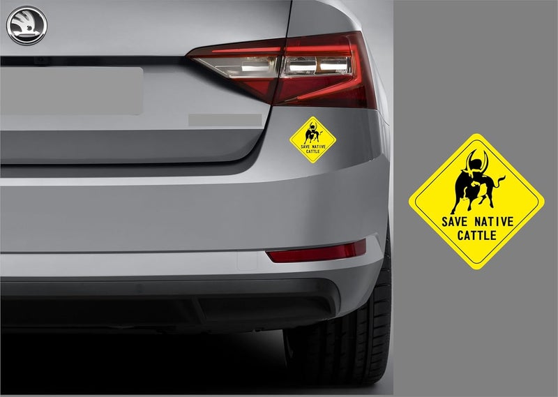 BIG FLAG BFRC 3D Embossed Bumper Stickers for All Cars Bikes Pack of 1 (Save Wildlife) (Save Native Cattle1) - Image 2