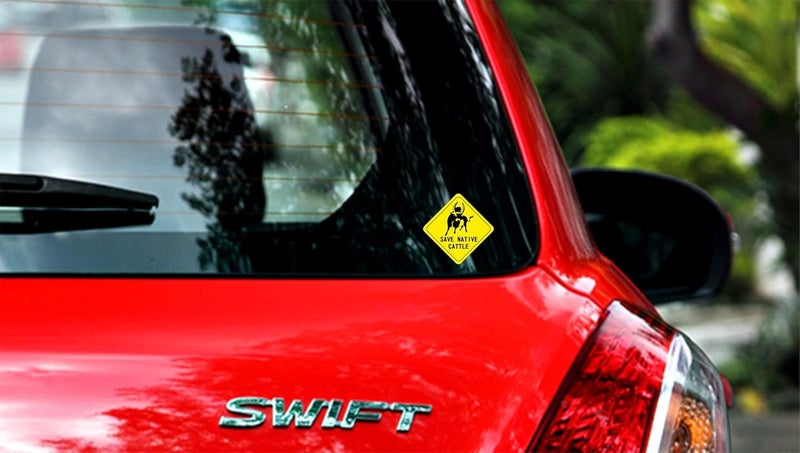 BIG FLAG BFRC 3D Embossed Bumper Stickers for All Cars Bikes Pack of 1 (Save Wildlife) (Save Native Cattle1) - Image 3