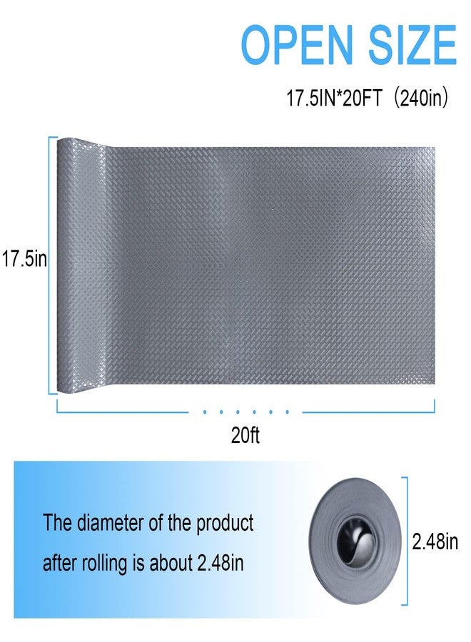 FEXIA Drawer Liners for Kitchen Cabinets, 17.5 Inch x 20 FT(240 Inch) Non Adhesive Cabinet Liner, Refrigerator Liners, Washable Oil-Proof Fridge Pads Shelves Drawer (Gray) - Image 2