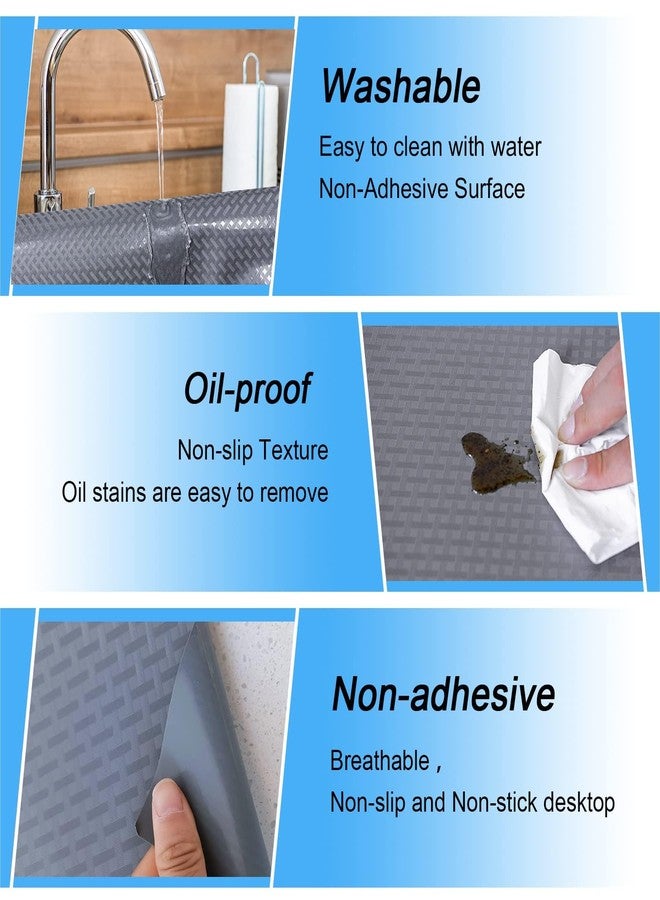 FEXIA Drawer Liners for Kitchen Cabinets, 17.5 Inch x 20 FT(240 Inch) Non Adhesive Cabinet Liner, Refrigerator Liners, Washable Oil-Proof Fridge Pads Shelves Drawer (Gray) - Image 4