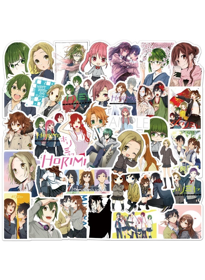 NIBEMINENT 50 Pcs Horimiya Deco Kit Waterproof Stickers, High Definition Printing Bright Colors, Suitable for Laptop Skateboard Luggage Water Bottle Guitar DIY - Image 2
