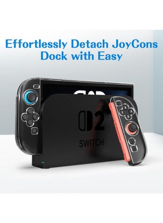 Clear Dockable Case for Nintendo Switch 2, Carrying Protective PC Case, Soft TPU Grip Cover for Joy-Con, Grip Cover with Shock-Absorption, Anti-Scratch - view 2