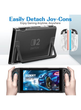 Clear Dockable Case for Nintendo Switch 2, Carrying Protective PC Case, Soft TPU Grip Cover for Joy-Con, Grip Cover with Shock-Absorption, Anti-Scratch - view 4