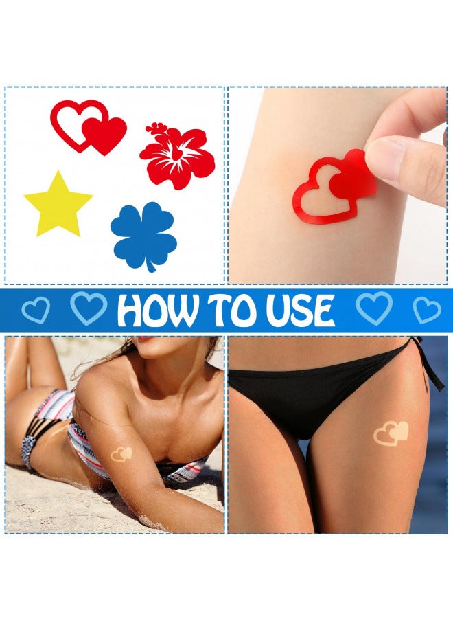600 Pieces Tanning Sunbathing Stickers Self Adhesive Body Stickers for Tanning Perforated Tanning Bed Stickers Removable Tanning Mermaid Butterfly Dolphin Lightning Feet Stickers, 30 Styles
