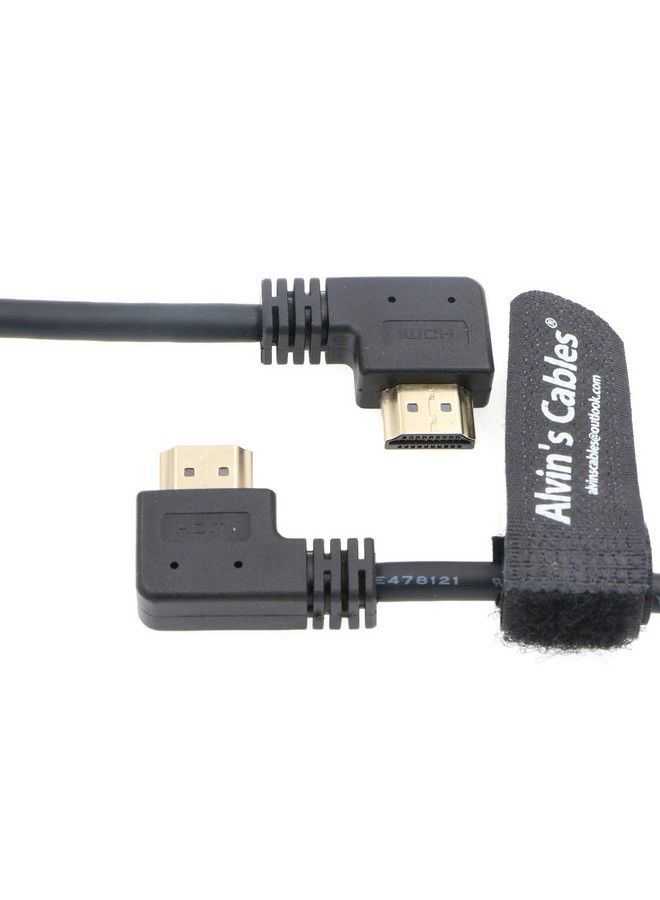 Alvin's Cables كابل إتش دي إم آي بزاوية 4K 60P من ز كام E2 على شكل L بزاوية إلى بزاوية عالية السرعة لجهاز المراقبة أتموس شينوبى نينجا V وبورتكيز BM5 بطول 19.7 إنش 50 سم - Image 2