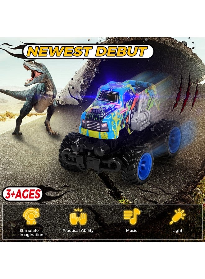 KKmon Exploding Monster Truck Toy With Interchangeable Dinosaur And Shark Bodies, Lights & Sounds,2 Pack Of Light Up Monster Truck For Boys Age 3 And 4-7,Toddler Car Toys Gift - Image 5