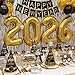 ORIENTAL CHERRY New Years Eve Party Supplies 2026 Happy New Year Decorations Kit Set of 50 Includes Banner Hats Ribbon GlassesTiaras Balloons Squawkers and Fringe Curtains Accessories for Kids Party Decor - Image 3