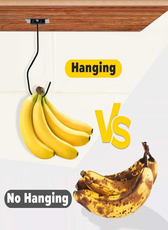 HONUTIGE 2 pcs Banana Hook, Banana Holder Under Cabinet to Keep Bananas Fresh Self Adhesive Banana Hook Foldable Metal Banana Hanger Hook Magnetic Banana Holder Hook for Bananas or Other Kitchen Items - Image 4
