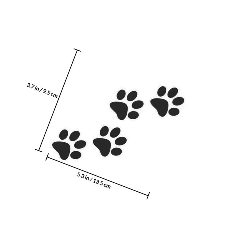 24pcs Carbon Fiber Black Cat Footprint Car Stickers Waterproof Vinyl Decals For Auto Body - Image 3
