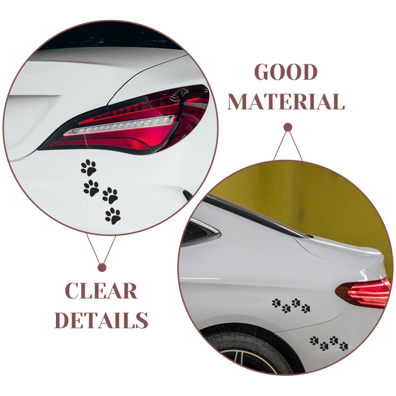 24pcs Carbon Fiber Black Cat Footprint Car Stickers Waterproof Vinyl Decals For Auto Body - Image 4