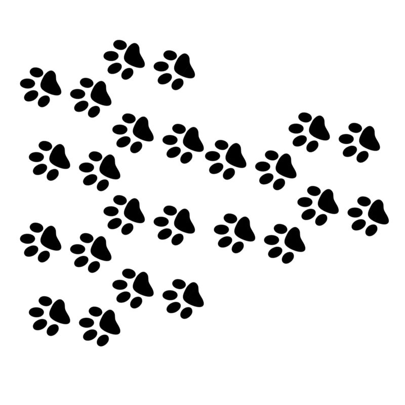 24pcs Carbon Fiber Black Cat Footprint Car Stickers Waterproof Vinyl Decals For Auto Body - Image 2