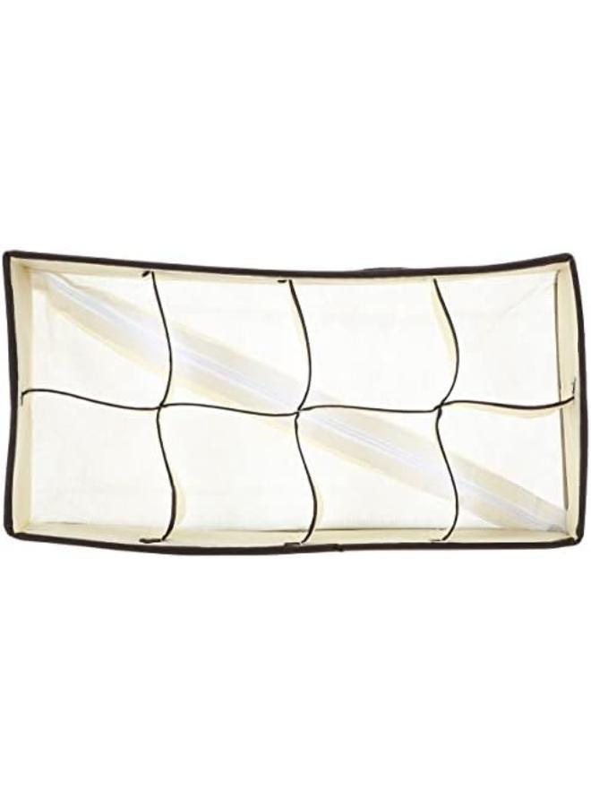 منظم أدراج من 4 قطع، منظم خزانة ملابس من القماش، صندوق تخزين ملابس داخلية قابل للطي لتوفير الوقت والمساحة، منظم حمالات صدر للقمصان، ربطات العنق، الجوارب، حمالات الصدر، الملابس الداخلية (بيج) - Image 5