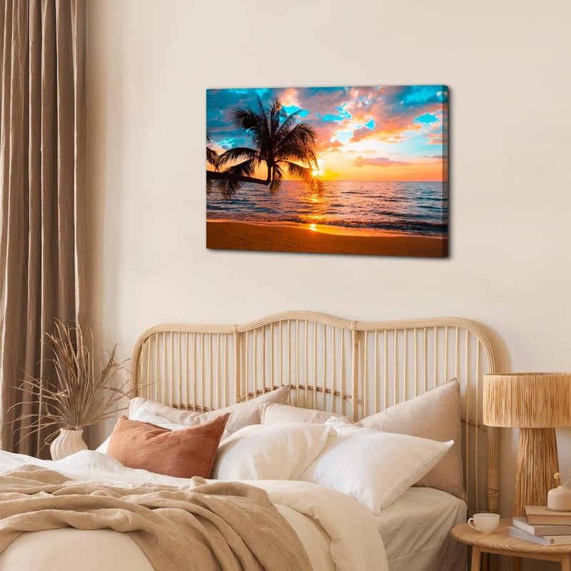 YOOOAHU Beach Canvas Wall Art with Palm Tree - Image 5