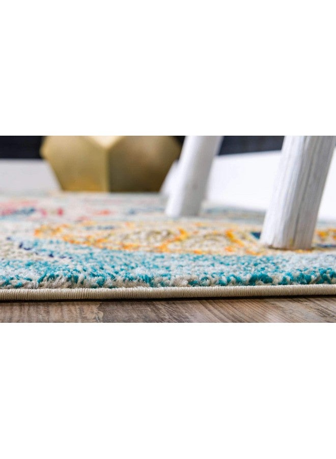 Unique Loom Positano Collection Coastal Modern Turtles Beige Runner Rug (2' X 7') - Image 2