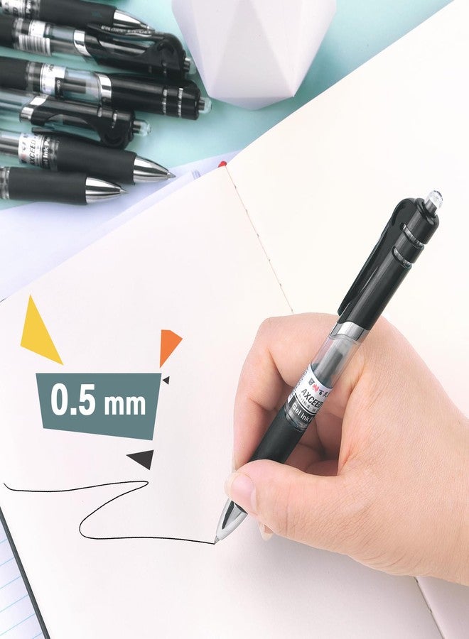 Bribobo Gel Pens Fine Point Smooth Writing Pens, Retractable Black Ink Pens for School Office Supplie, 0.5mm, 12 Pack - Image 5