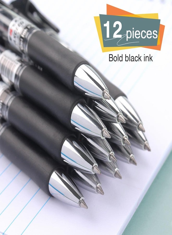 Bribobo Gel Pens Fine Point Smooth Writing Pens, Retractable Black Ink Pens for School Office Supplie, 0.5mm, 12 Pack - Image 4
