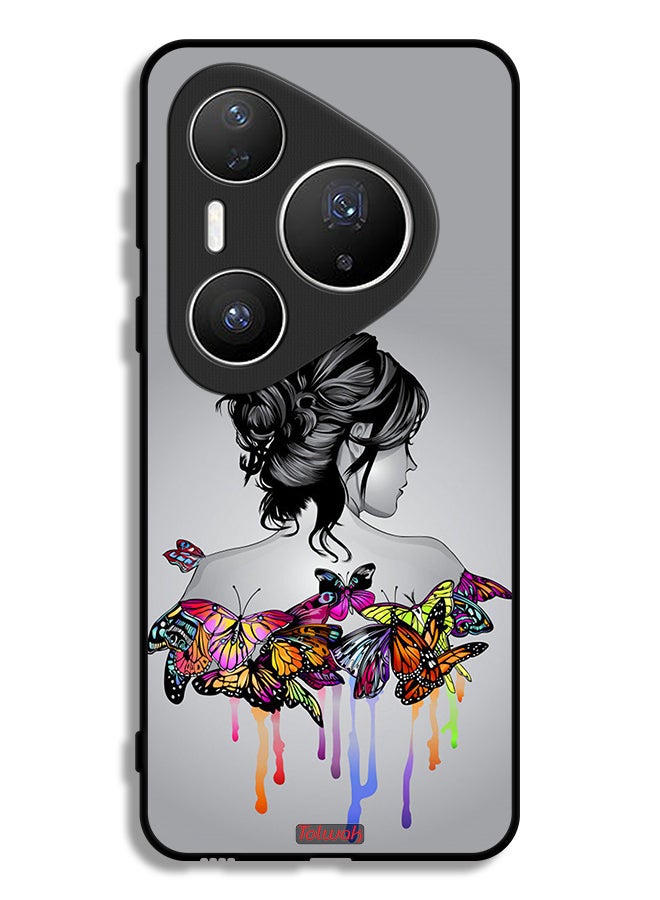 Tolwak Huawei Pura 80 Pro Plus Protective Case Cover Butterflies And Girl Abstract Art - Image 1