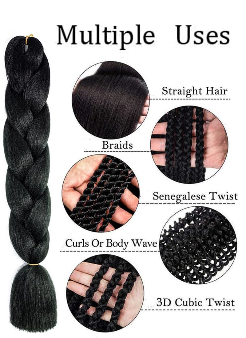 Estelle Hairstyling With Premium Set Of 3 Jumbo African Braiding Hair Extensions 82 Inches Each Kanekalon Crochet Twist Hair Synthetic High Temperature Fiber For Black Women Braids Wig  - Image 4
