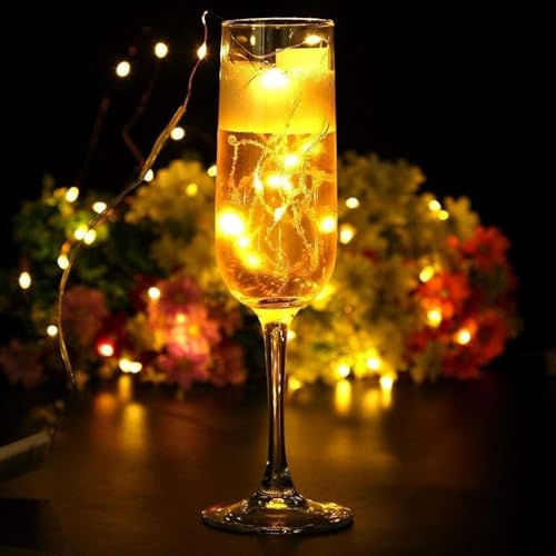 7 star DECOR 3AA Battery Powered Waterproof Copper Wire String Fairy Lights with 50 LEDs 5 Meter Warm White - Image 4