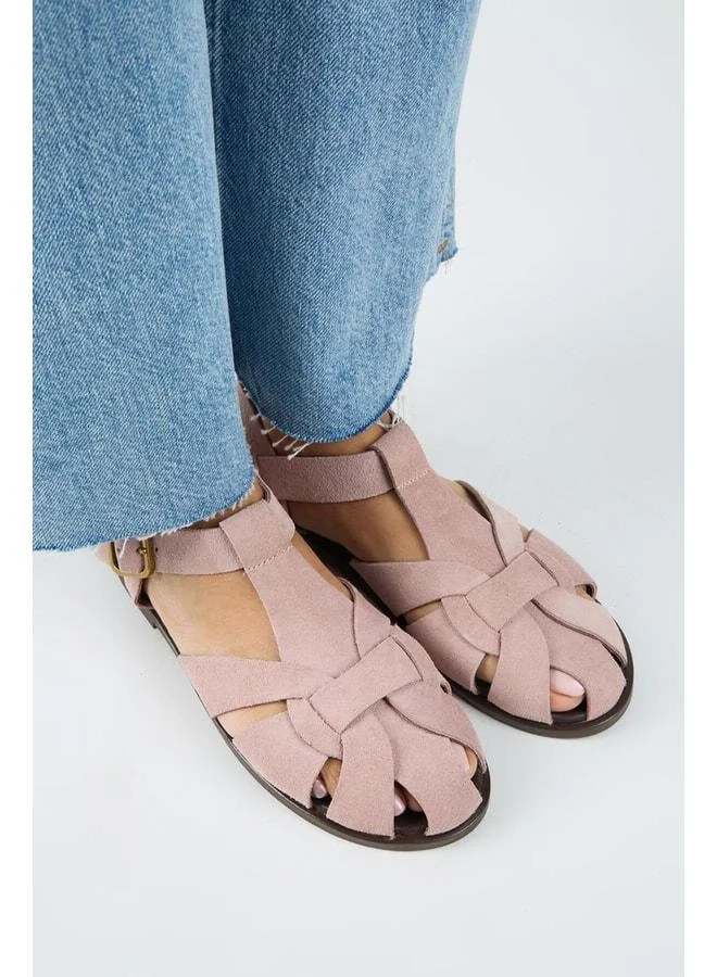 Lolie Women's Real Leather Caged Powder Sandal.
