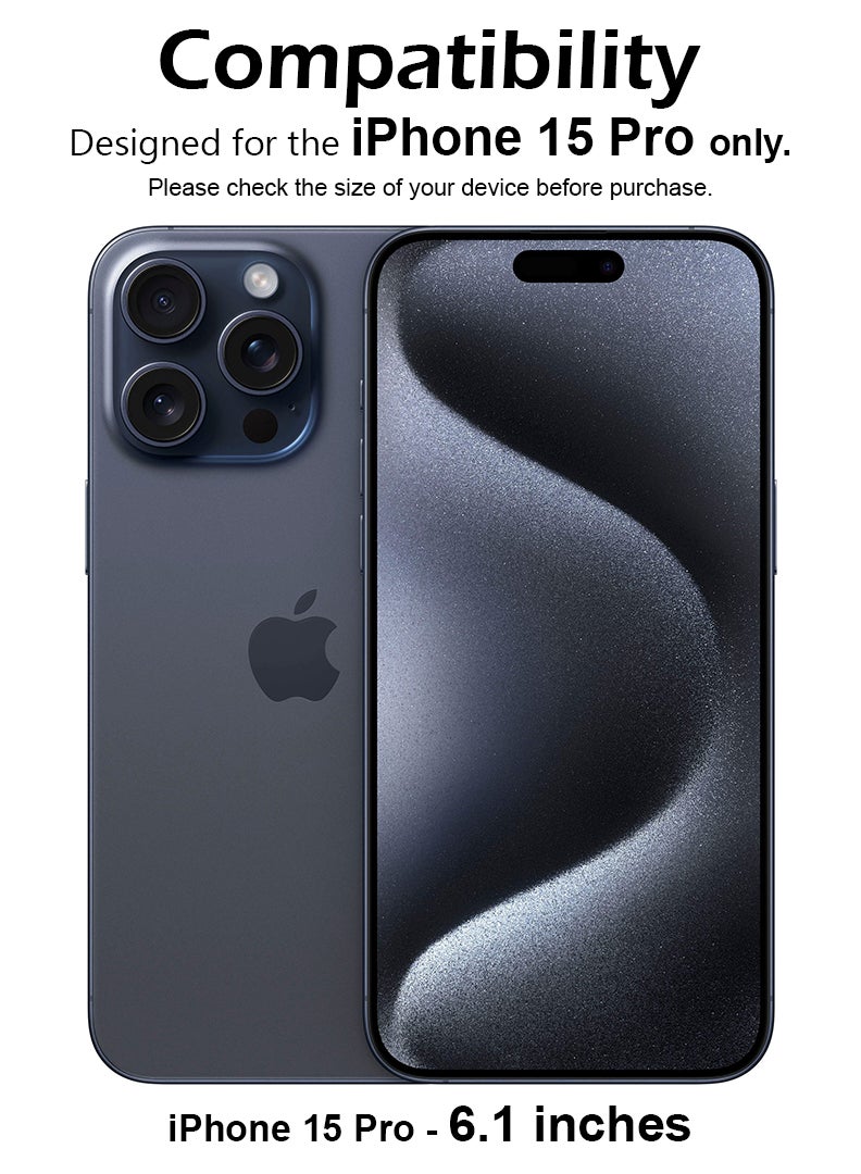 DUSALA Privacy Screen Protector For Apple iPhone 15 Pro 9H Hardness Anit Spy Tempered Glass Film [100% Privacy Protection], Bubble Free Easy Installation, Full Coverage And Anti Scratch - Image 2