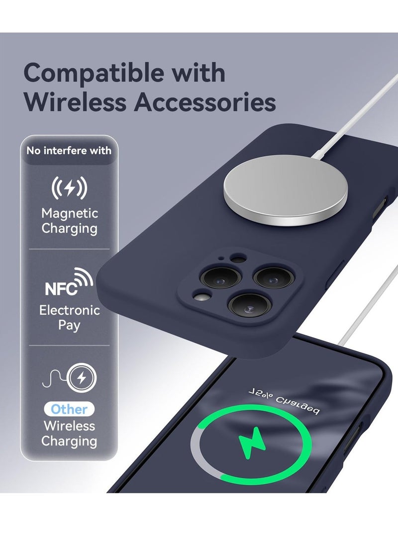 IAF 16 Pro Max Phone Case, Silicone Upgraded [Camera Protection], [Compatible with MagSafe], Anti-Scratch Microfiber Lining Inside with 2 Screen Protectors â€“ Midnight Blue - Image 5