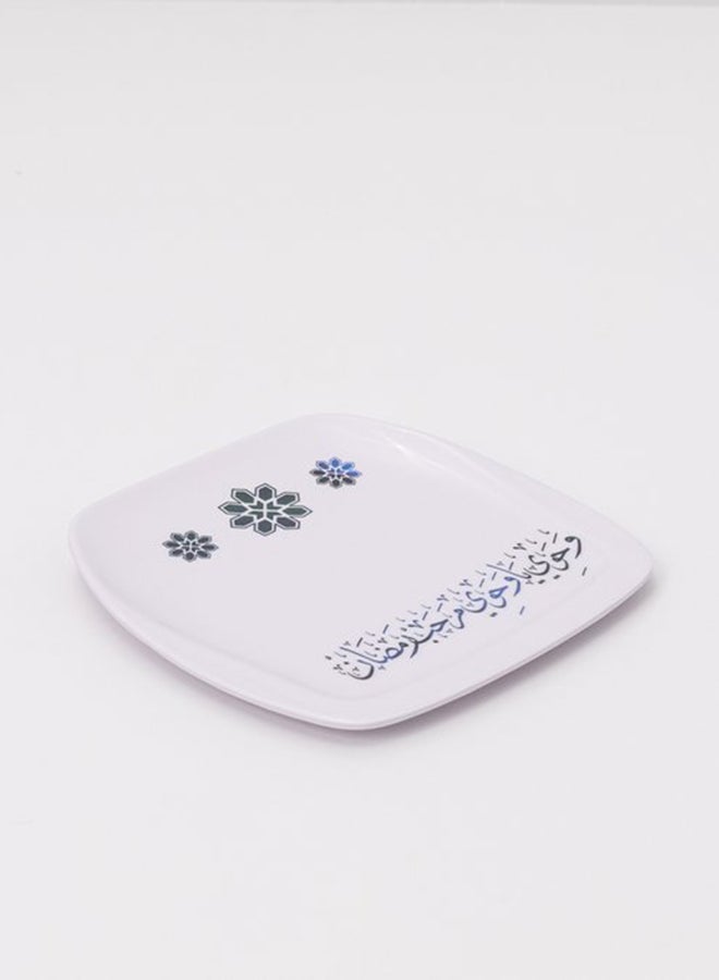 Bright Designs Melamine Ramadan Square Dinner Plate (L 22Cm W 22Cm) Marhaba Ramadan - Image 1