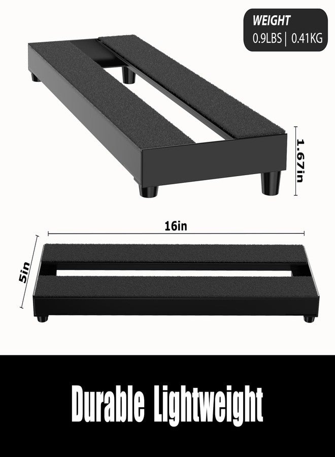 Solutek 16 INCH Small Guitar Pedal Board Mini Pedalboard for 3-5 Effects | Aluminum Blasted Anodized | Light Steady 16"05" Black - Image 3