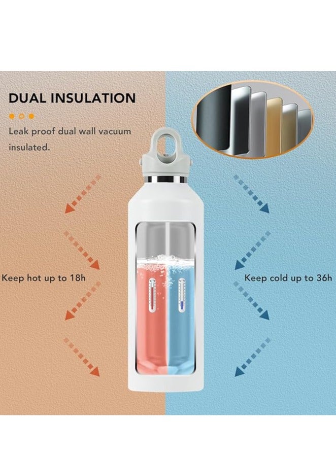 RevoMax Double Walled Vacuum Insulated Water Bottle, Copper Plated, Insulated Thermos Flask, Twist-Free Cap, Stainless Steel, BPA-free, Phthalate-free, No Flavour-Staining, 32oz/950ml, Matte White - Image 5
