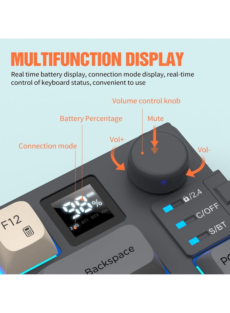 XUNFOX Wireless Gaming Keyboard and Mouse Combination, Glowing Mechanical Feel Keyboard, Ergonomic RGB Optical Mouse, for Gaming/Business - Image 3