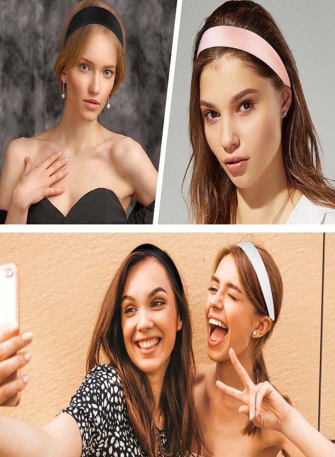 ولهيف مجموعة WLLHYF من 3 قطع من عصابات الرأس الساتان، بعرض 1.1 بوصة، عصابات شعر صلبة مانعة للانزلاق، عصابة رأس أنيقة سادة، عصابة شعر متينة، إكسسوارات شعر للهالوين والكريسماس والكوسبلاي، إكسسوارات شعر يمكنكِ صنعها بنفسكِ للعطلات للنساء والفتيات - Image 5