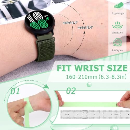 CERLINK 22mm SmartWatch Band Strap Nylon Soft Loop for ColorFit Pro 4/Pro 4 Max/Ultra/Ultra 2, Amazfit GTR 47mm/ GTR 2E, Galaxy Watch 3 45mm, S/S Pro (Pack of-2 Black/Green) - Image 4