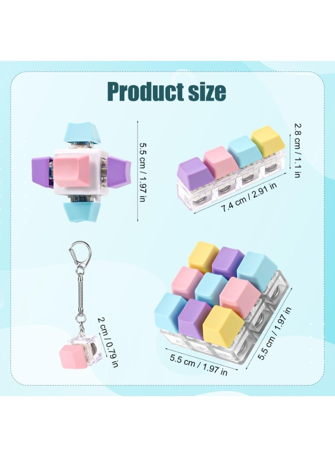 OSHIMA 4 Pcs Keyboard Fidget Toys, 4 Styles Stress Relief Keyboard Toys, Rich Colors Decompression Toys with LED Light, Toy as a Gift for Adults and Children to Relief Pass Time - Image 2