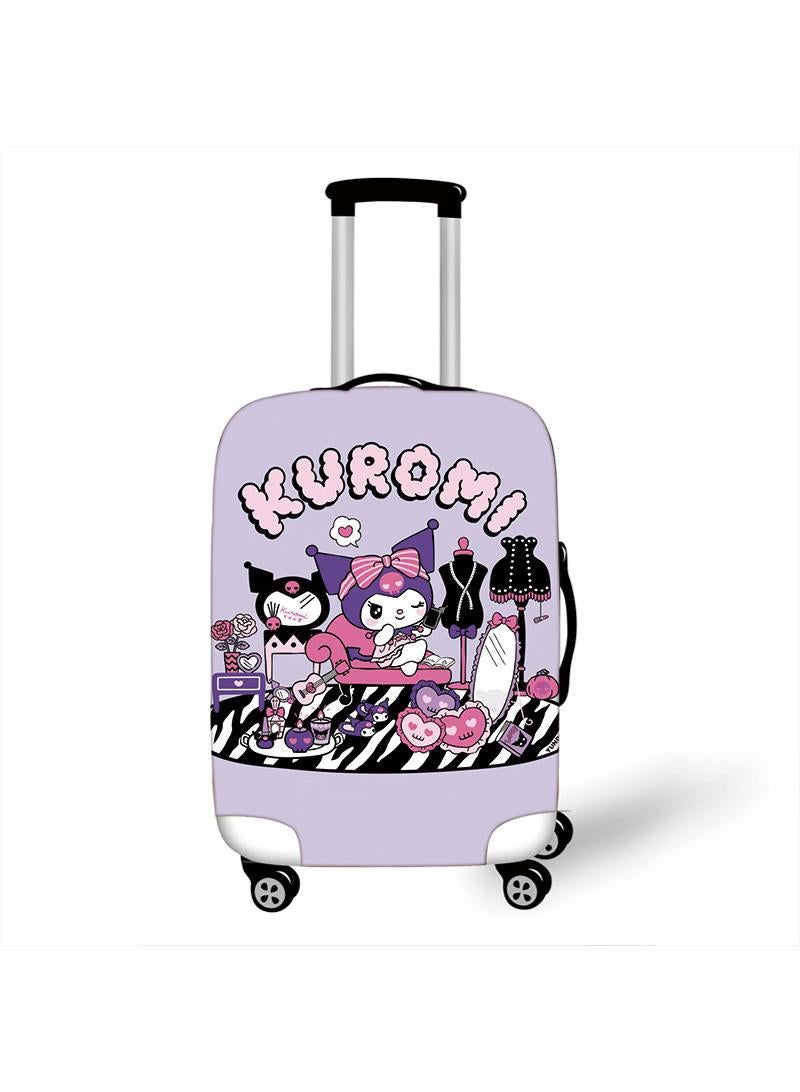 Y&D Kuromi Luggage Cover Water-Washable Suitcase Cover Spandex Elastic Luggage Protective Covers Travel Accessories Suitable for 18-32 Inch Trolley Case for Business Trip School Daily Using - Image 1
