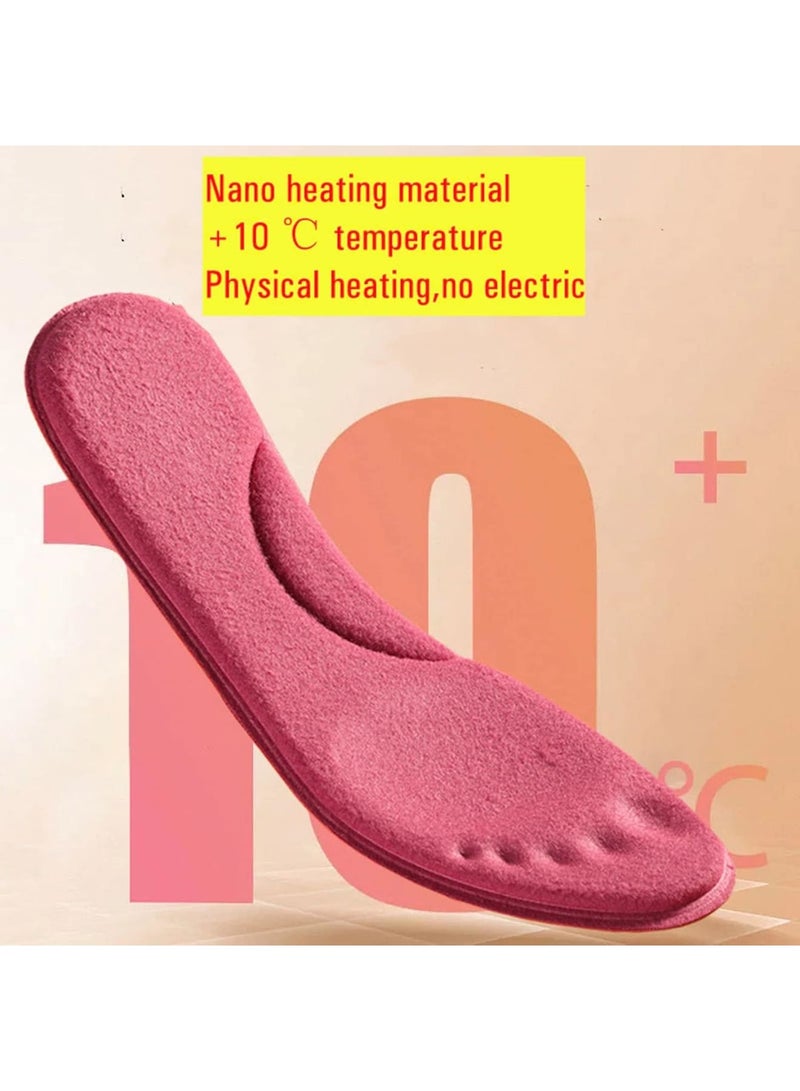 SOLARAE Self-Heating Insoles, Feet Warm Memory Foam Arch Support Insoles Winter Sports Shoes Self-heating Shoe Pads, for Trainers, Sports, Warm Health Gift Women and Men (Pink, 39-40) - Image 2