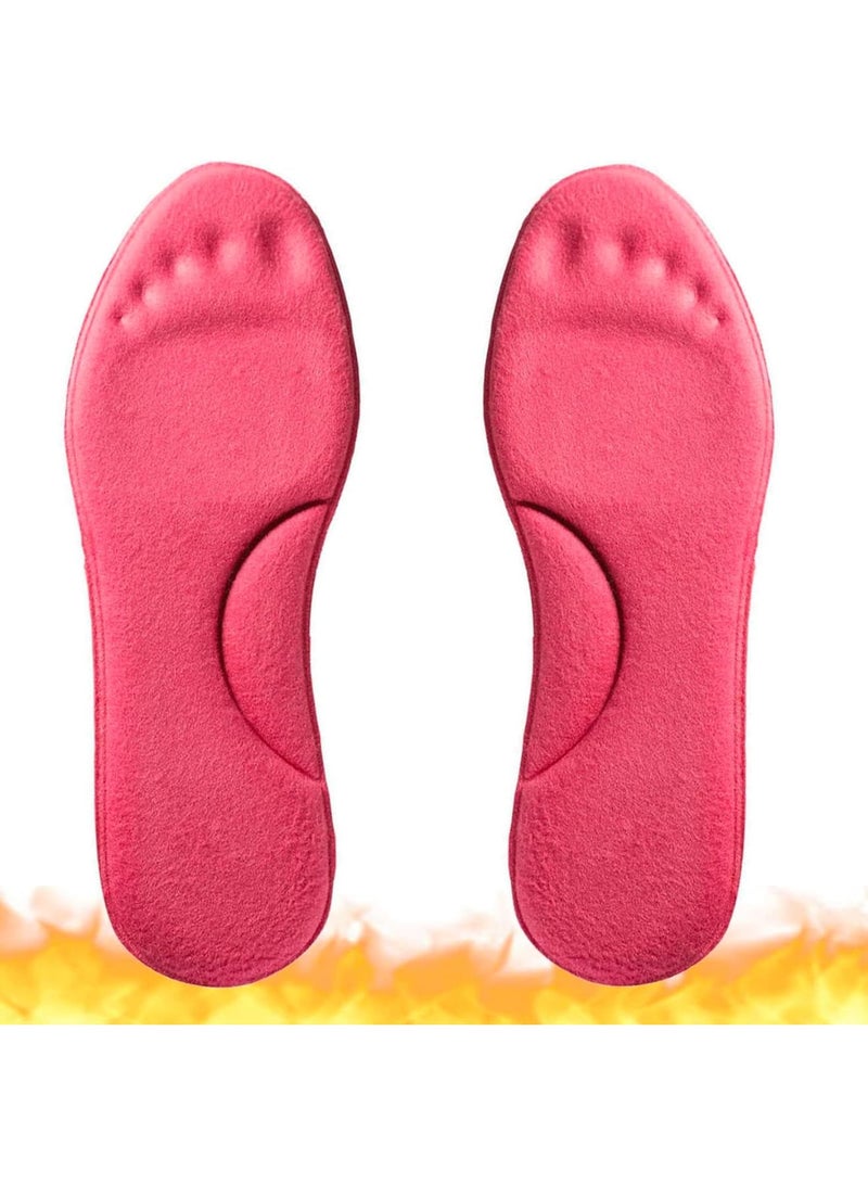 SOLARAE Self-Heating Insoles, Feet Warm Memory Foam Arch Support Insoles Winter Sports Shoes Self-heating Shoe Pads, for Trainers, Sports, Warm Health Gift Women and Men (Pink, 39-40) - Image 5