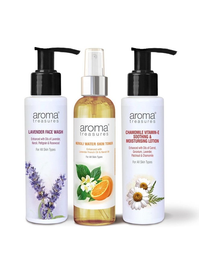 Aroma Treasures Cleanser, Tonner & Moisturiser (CTM) Kit for All Skin Types - Image 1