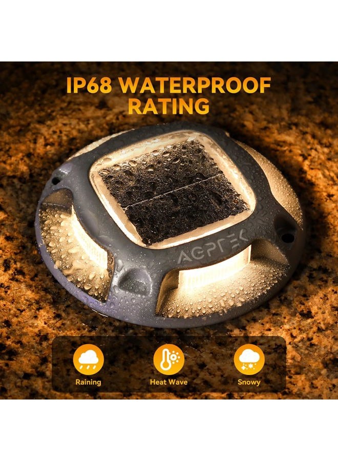 AGPtek Solar Driveway Lights 24 Pack, 2 Colors in 1 Outdoor Solar Deck Dock Marine Waterproof LED Driveway Marker Security Lights for Outside Pathway,Boat Dock,Step,Walkway,Path,Garden - Image 4