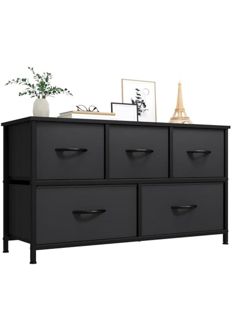 آسي بلاي خزانة قماشية ذات 5 أدراج لغرفة النوم، منظم واسع للتخزين مع صناديق قماشية للخزانة، غرفة المعيشة، المدخل، غرفة الأطفال، الممر - Image 1