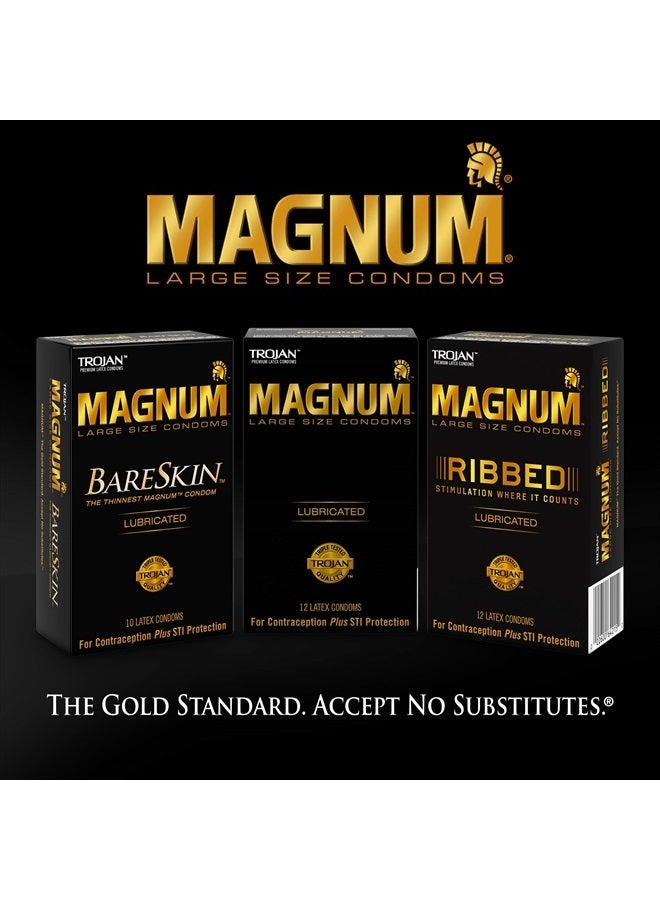 TROJAN MAGNUM Ribbed Large Size Condoms, 3 Count (Pack of 6) - Image 5