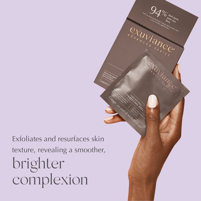 EXUVIANCE Pure Retinol Correcting Peel Weekly At-Home Chemical Peel For Dark Spots, 6 ct. - Image 3