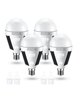KASTWAVE LED Solar Emergency Bulbs 4-Pack, E26/E27 7W Rechargeable for Power Failure, 6000K Daylight White, Hurricane Home Supplies, Outdoor Camping Hiking Lights  - Image 1