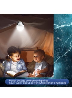 KASTWAVE LED Solar Emergency Bulbs 4-Pack, E26/E27 7W Rechargeable for Power Failure, 6000K Daylight White, Hurricane Home Supplies, Outdoor Camping Hiking Lights  - Image 4