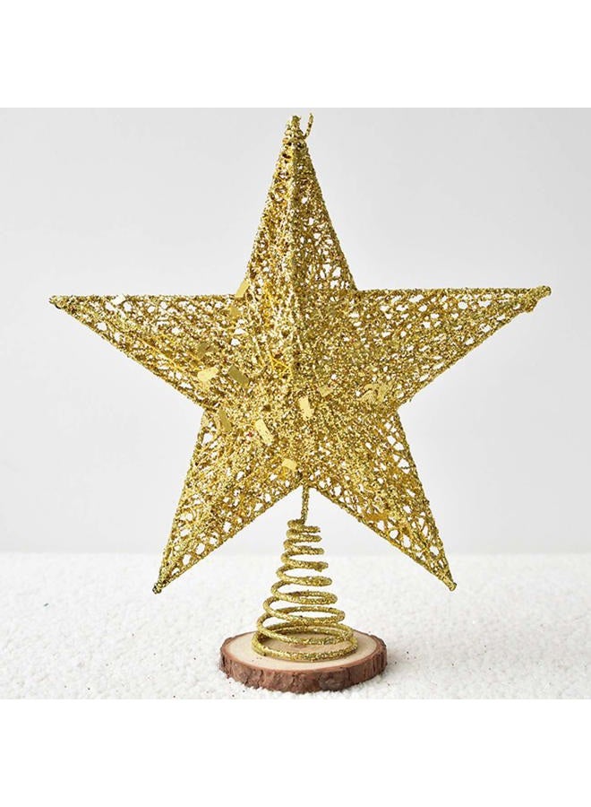 Acronde 10” Christmas Tree Topper Star Christmas Tree Decoration Indoor Party Home Decoration (Gold) - Image 1