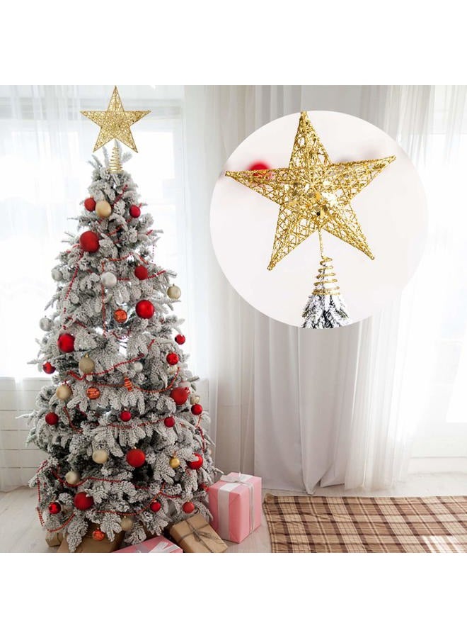 Acronde 10” Christmas Tree Topper Star Christmas Tree Decoration Indoor Party Home Decoration (Gold) - Image 3