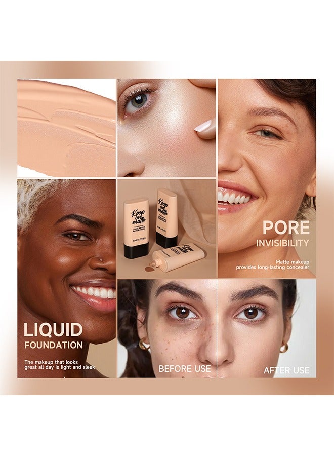 Sheloves Keep On Matte-Longlasting Waterproof Makeup Liquid Foundation, Feels Lightweight And Comfortable Buildable A Flawless Natural Looking, Concealer Foundation To Cover Redness 30ml (#06 Natural Beige) - Image 2