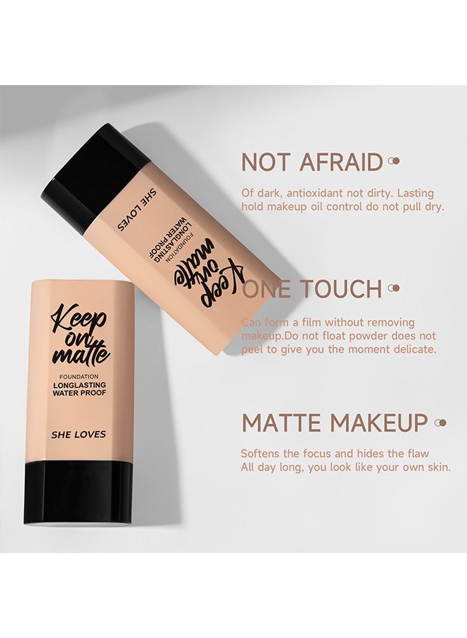Sheloves Keep On Matte-Longlasting Waterproof Makeup Liquid Foundation, Feels Lightweight And Comfortable Buildable A Flawless Natural Looking, Concealer Foundation To Cover Redness 30ml (#06 Natural Beige) - Image 5