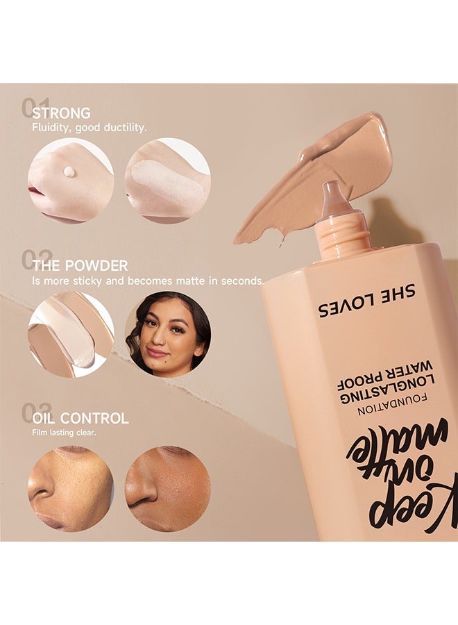 Sheloves Keep On Matte-Longlasting Waterproof Makeup Liquid Foundation, Feels Lightweight And Comfortable Buildable A Flawless Natural Looking, Concealer Foundation To Cover Redness 30ml (#06 Natural Beige) - Image 3